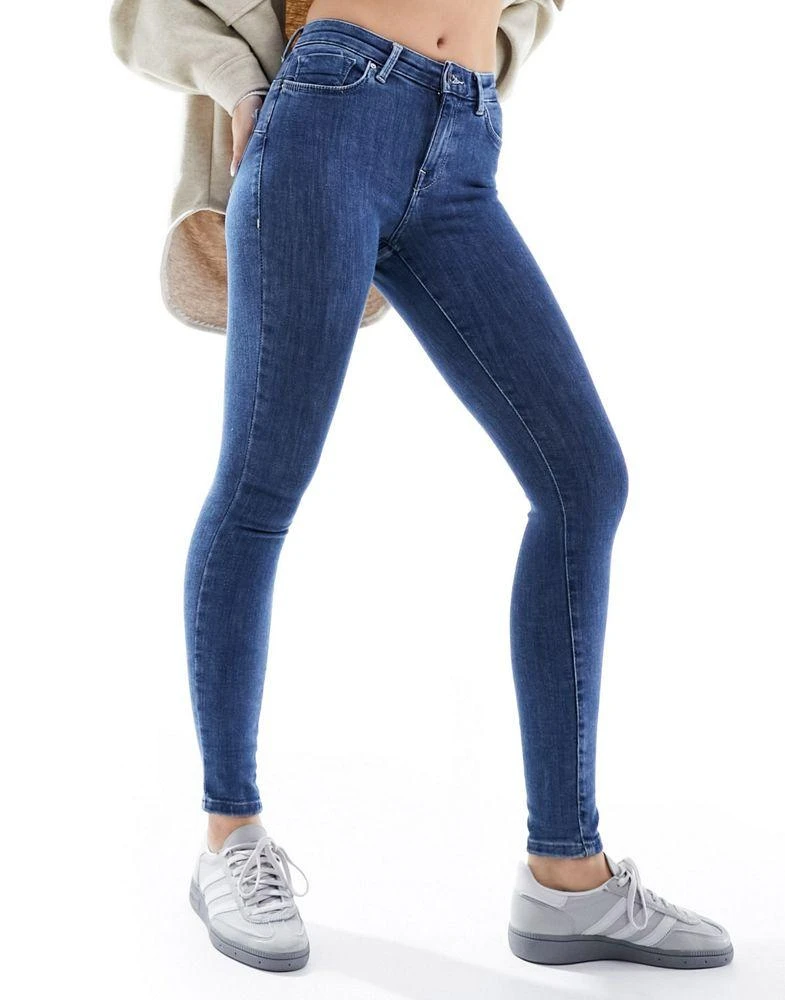 ONLY ONLY pushup skinny jeans in dark blue denim 1