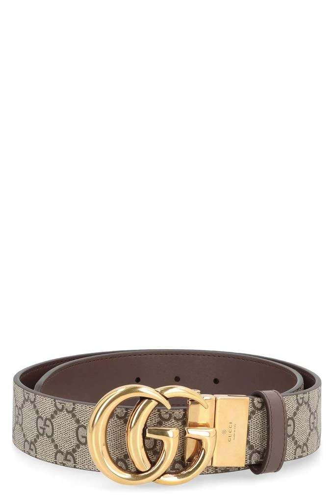 Gucci Gucci Leather And Gg Supreme Fabric Reversible Belt 1