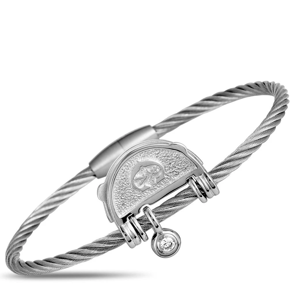 Charriol My Heart Sterling Silver and Cubic Zirconia Bangle Bracelet 5