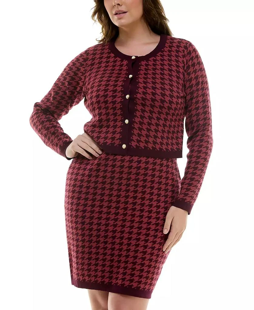 Taylor Plus Size Houndstooth Cropped Jacket & Bodycon Dress 3