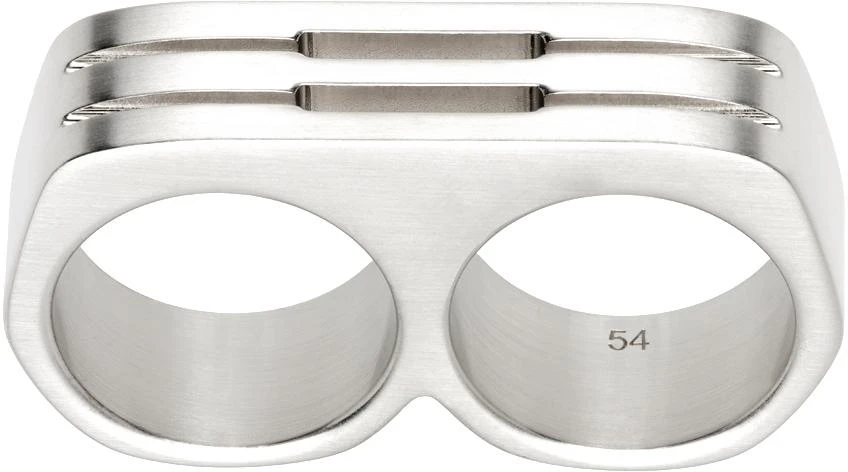 Rick Owens Silver Porterville Double Grill Ring