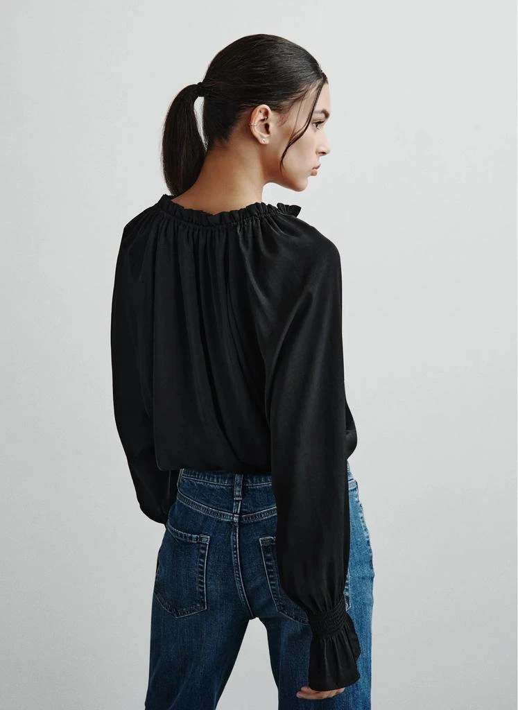 DKNY SMOCKED CUFF RAGLAN SLEEVE BLOUSE 2