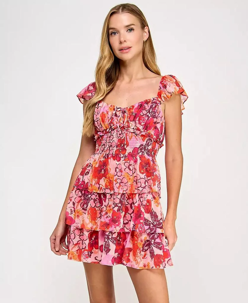 Juniors' Floral Glitter-Dot Tiered Dress  On Sale Now with Up to 71% Off |  Discover Exclusive Deals & Savings at BeyondStyle  Authentic City Studios  dresses|women|clothe|dress|juniors with Limited-Time Discounts, Free  Shipping,