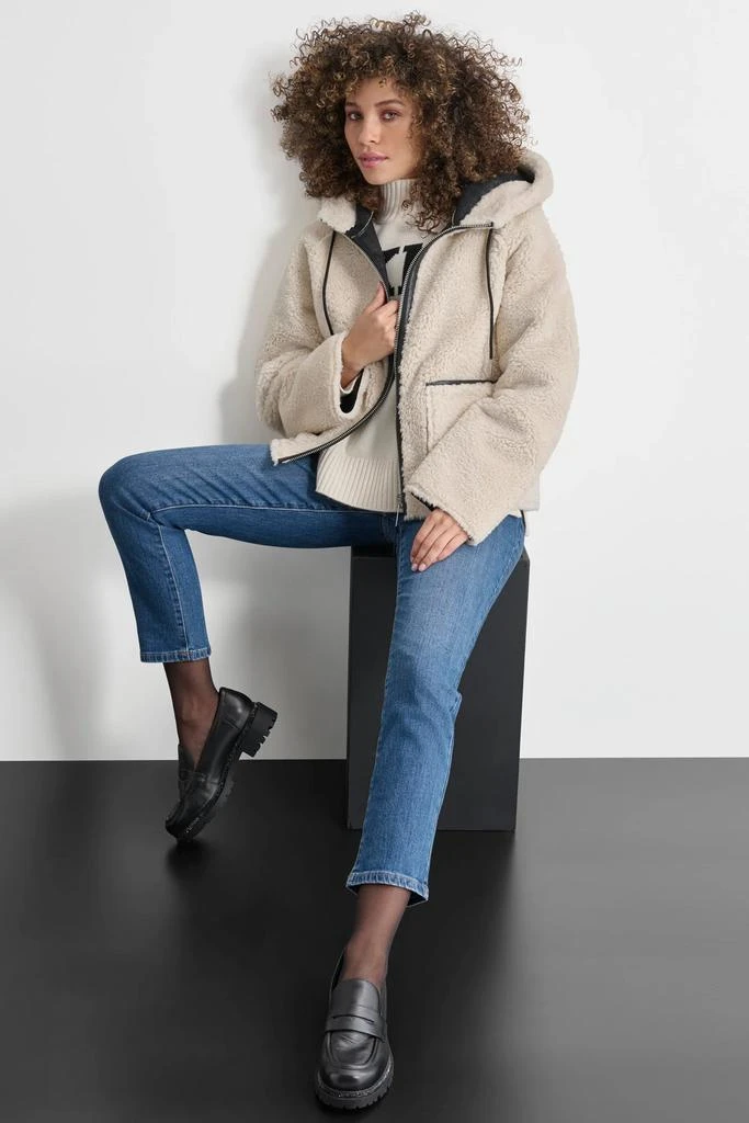 DKNY REVERSIBLE FAUX SHEARLING JACKET 7