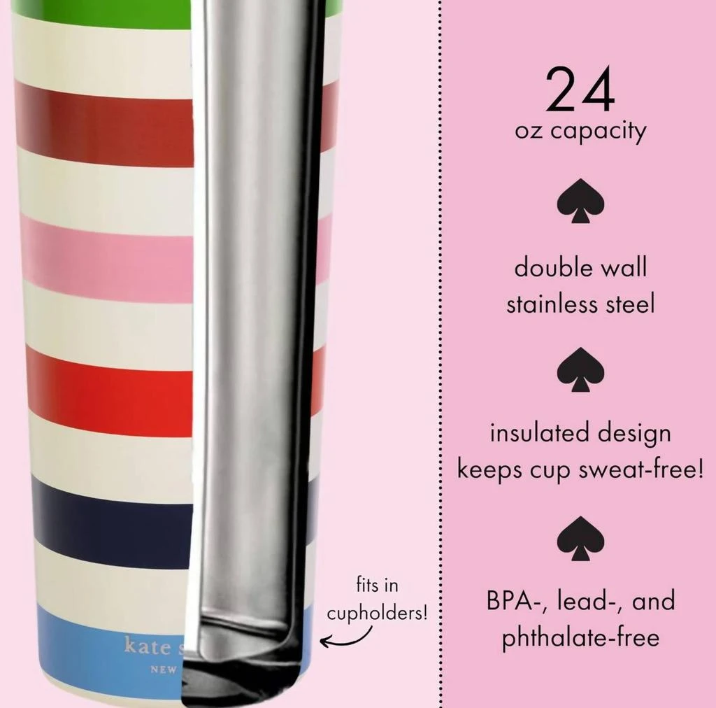 Kate Spade Kate Spade - Stainless Steel Tumbler, Adventure Stripe 4