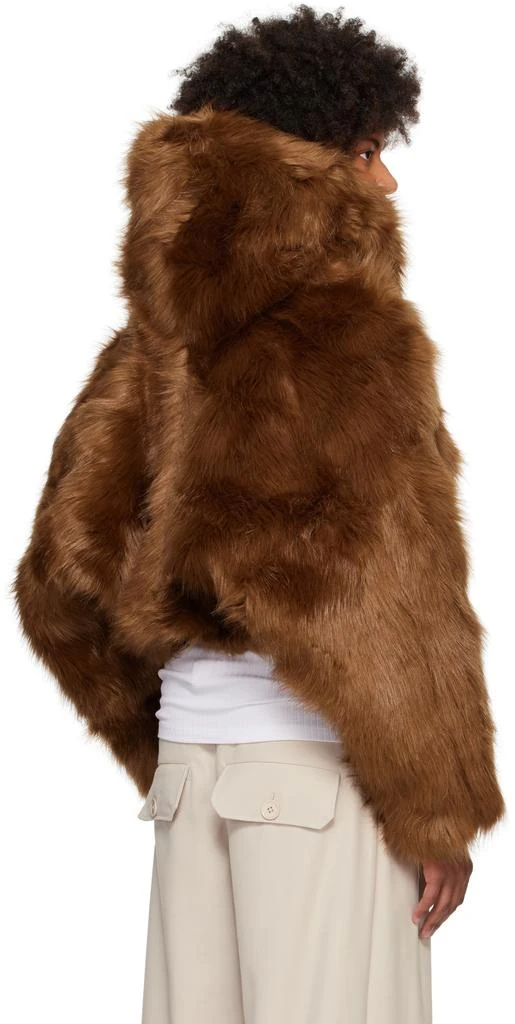 Entire Studios Brown Vicinity Crop Faux-Fur Jacket 3
