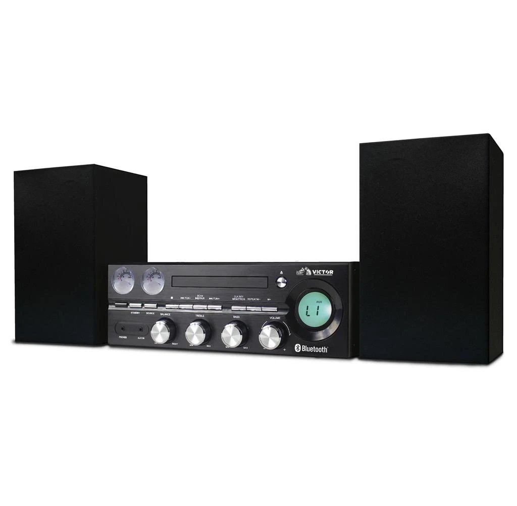 Victor Audio Victor Milwaukee 50W Desktop CD Stereo System with Bluetooth 2