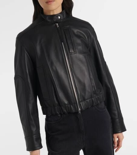 Vince Cropped leather bomber jacket 4