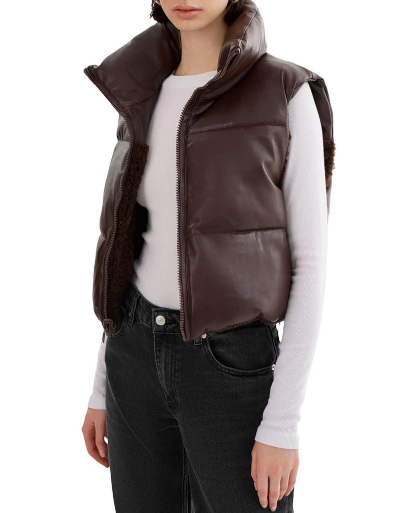 LaMarque Melicia Reversible Faux Leather & Fleece Vest 7