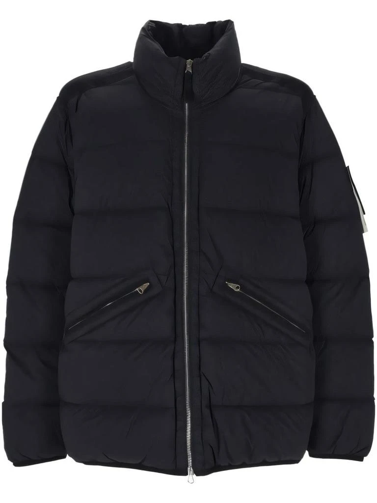 Stone Island Quilted Padded Jacket With High Collar And Zip Closure