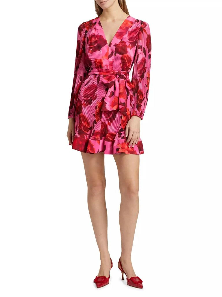 Milly Liv Blurred Blossom Pleated Minidress 2