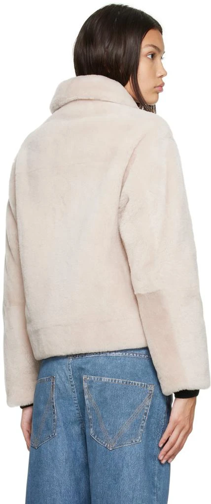 Yves Salomon - Meteo Beige Offset Shearling Jacket 3