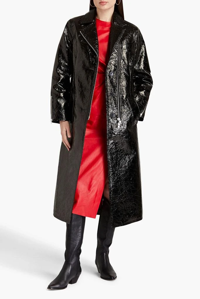 STAND STUDIO Crombie faux patent-leather coat 2