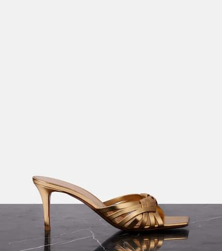 Gianvito Rossi Woven metallic leather mules 4