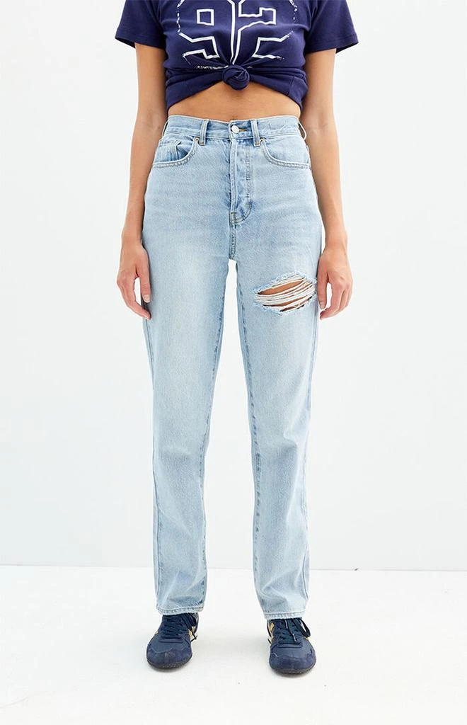 PacSun Light Indigo Ripped Dad Jeans 3