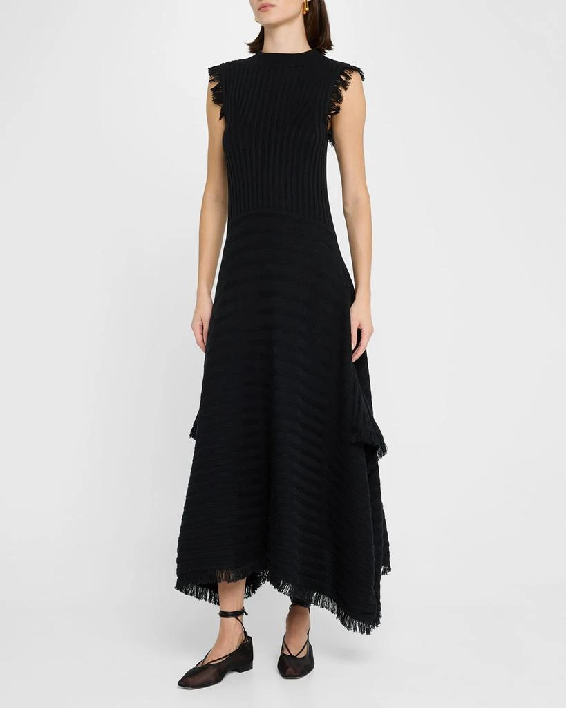 ELEVEN SIX Hanna Ribbed Fringe-Trim Maxi Dress 2
