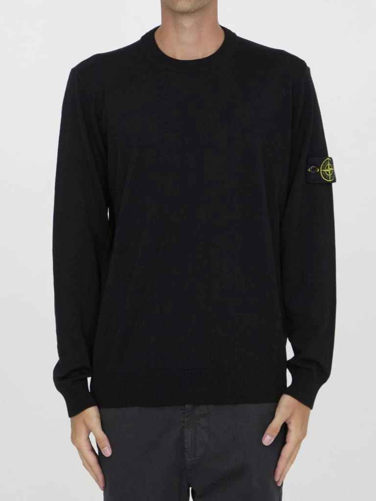 Stone Island Black Wool Jumper 1