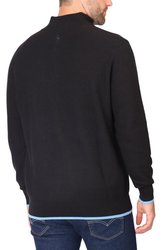 TailorByrd Waffle Knit Quarter Zip Sweater