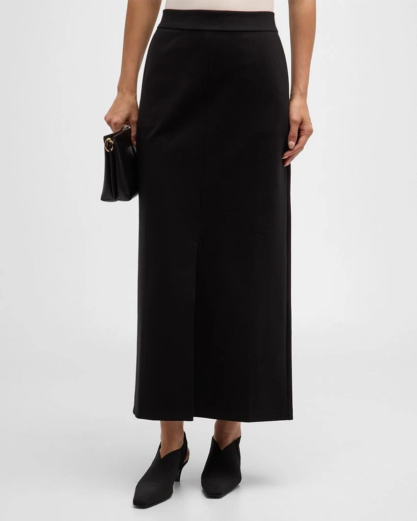 Eileen Fisher Straight Front-Slit Flex Ponte Maxi Skirt 2