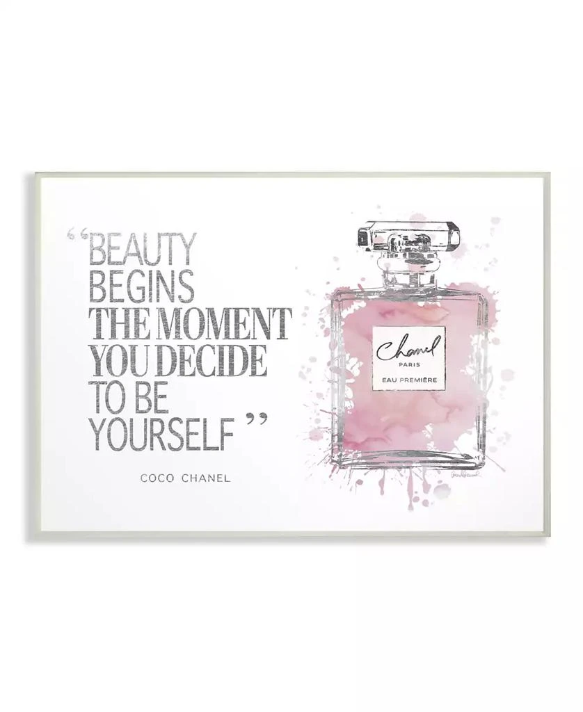 Stupell Industries Beauty Begins Fashion Perfume Wall Plaque Art, 12.5" x 18.5"