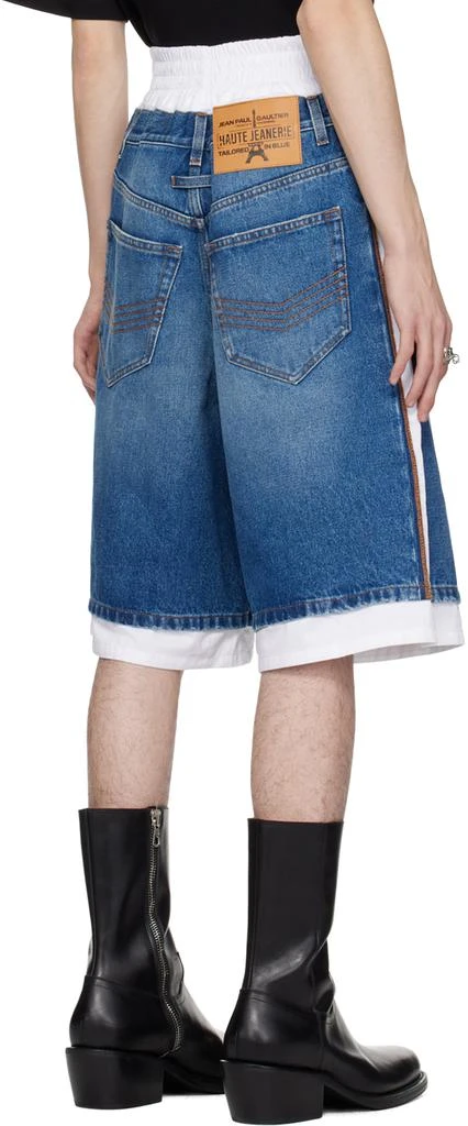 Jean Paul Gaultier Blue & White 'The Trompe L'œil' Denim Shorts 3
