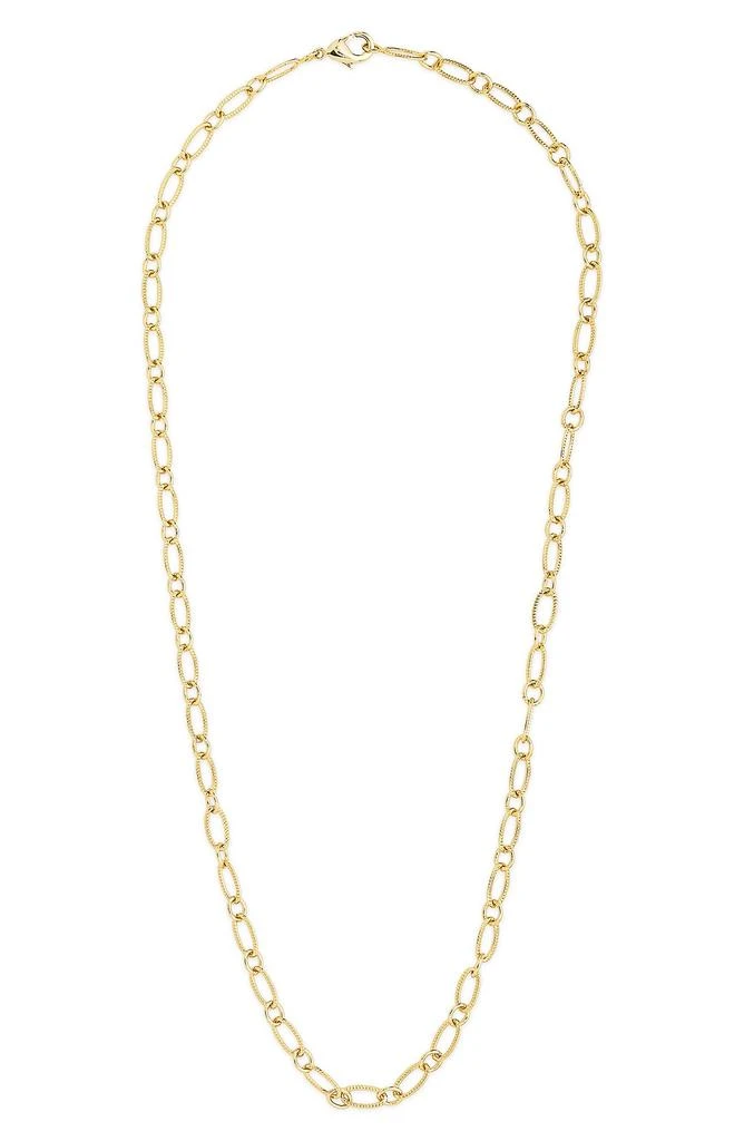 Sterling Forever Textured Oval Link Chain 2