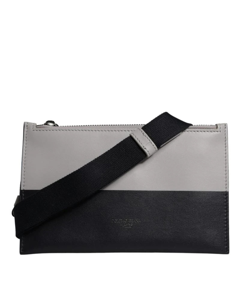 Dolce 
Gabbana Leather Logo Embossed Crossbody Men
s Bag