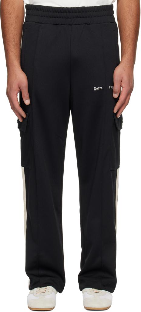 Palm Angels Black Classic Logo Cargo Track Pants