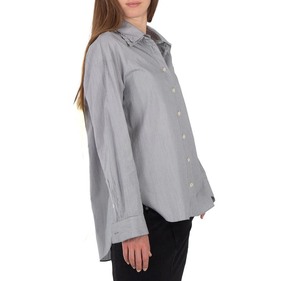 Tibi Double Collar Micro Stripe Cotton Shirt 2