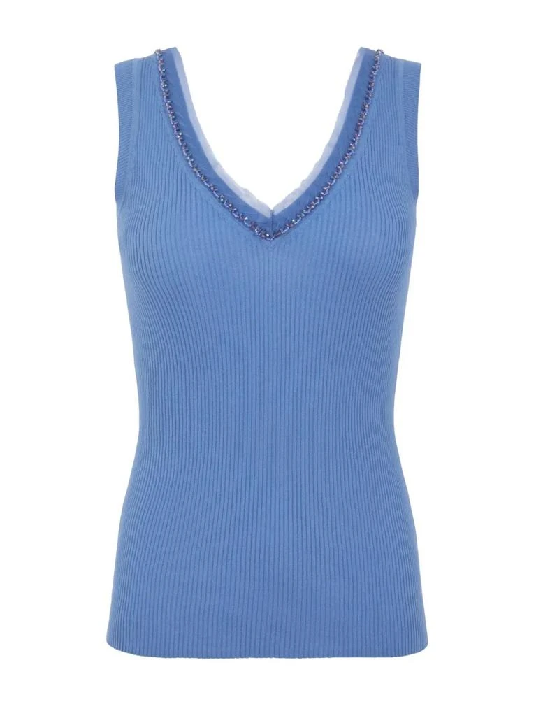 P.A.R.O.S.H. P.A.R.O.S.H. Embellished V-Neck Ribbed Tank Top from Cettire