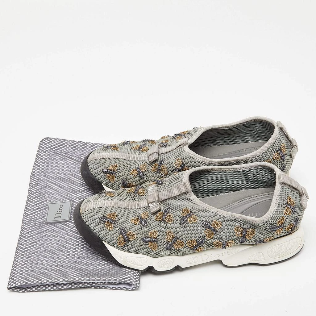 Dior Dior Grey Beads Embellished/ Embroidery Mesh Fusion Sneakers Size 36 9