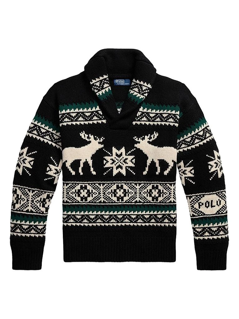 Ralph Lauren Moose Fair Isle-Style Wool Cardigan