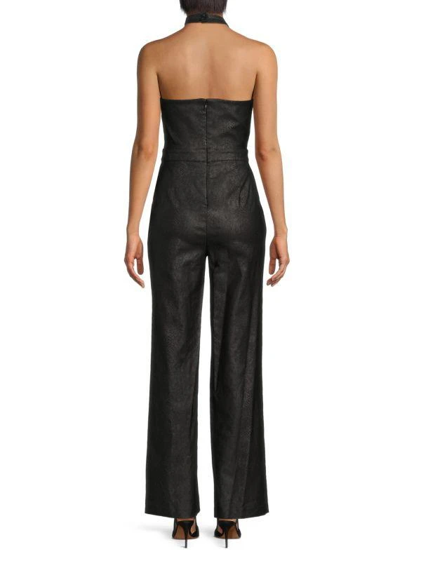 BCBG Halter Button-Front Stretch Jumpsuit 2