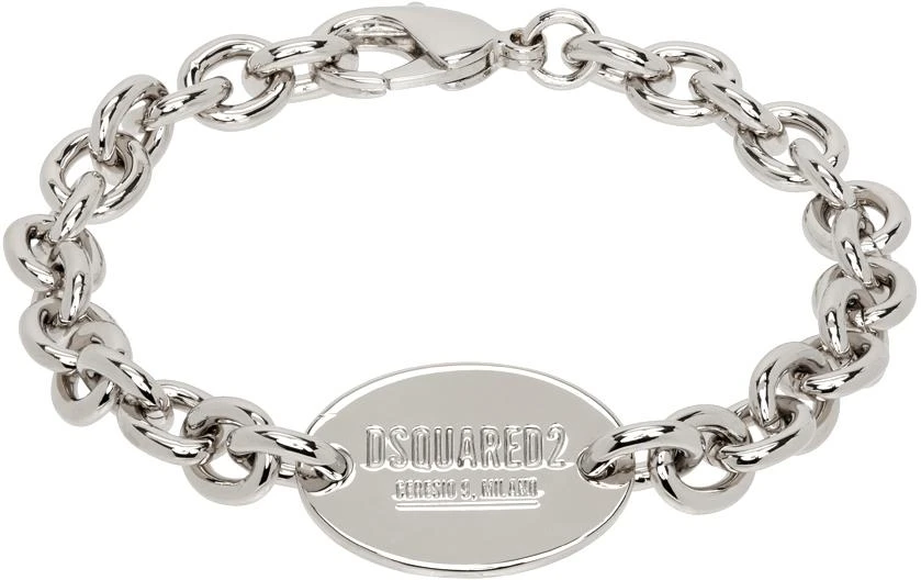 DSQUARED2 Silver D2 Tag Chain Bracelet 1