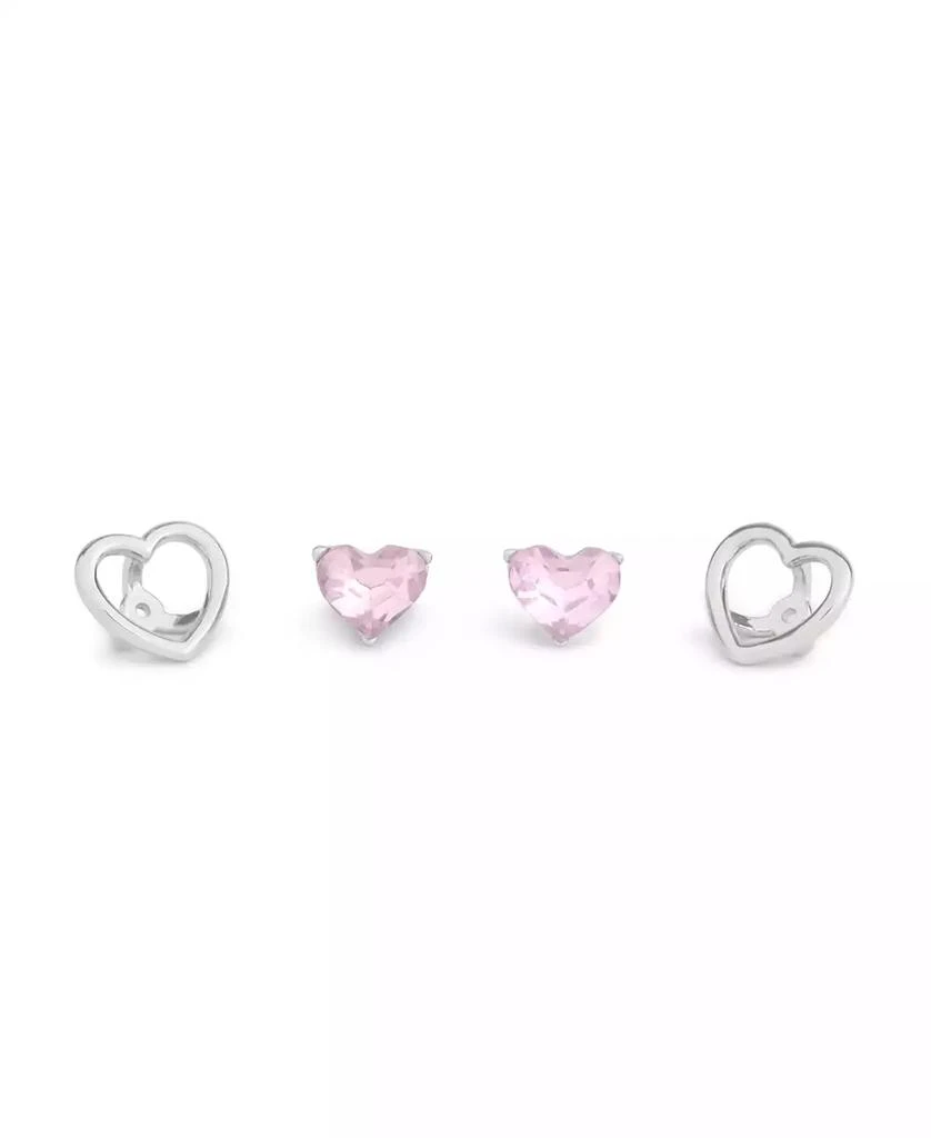 Coach Faux Stone Halo Heart Stud Convertible Earrings 7