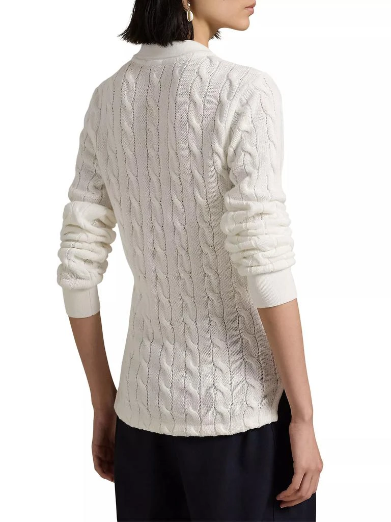 Ralph Lauren Cable-Knit Long-Sleeve Polo Sweater 4