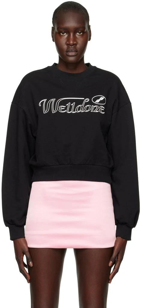 We11done Black Cropped Sweatshirt 1