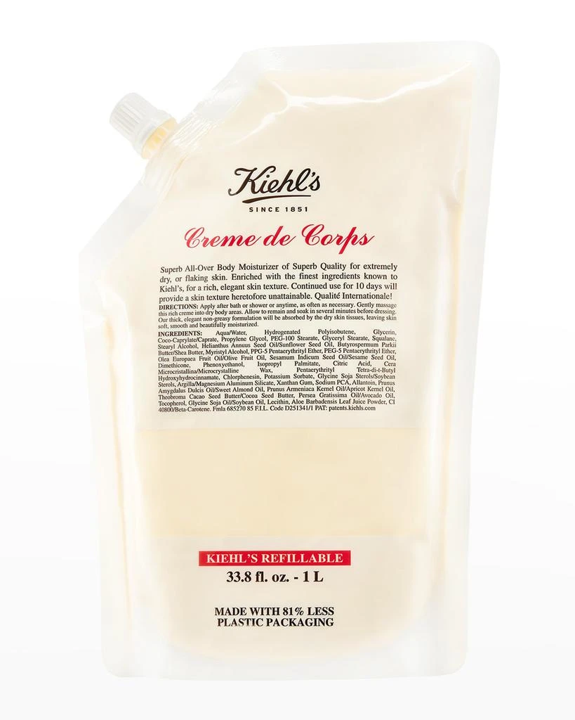 Kiehl's 33.8 oz. (1L) Creme De Corps Refill Pouch 1