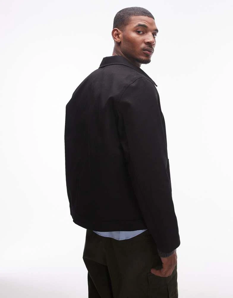 ARKET ARKET heavy twill workwear overshirt in black 4