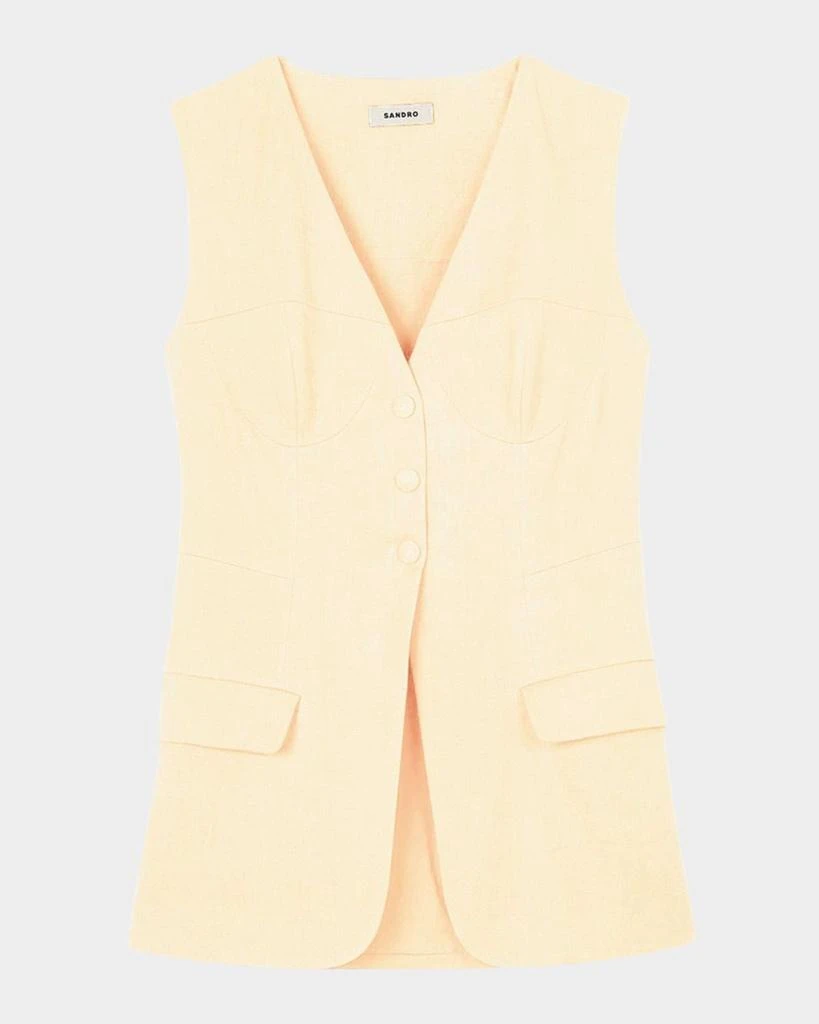 Sandro Catalina Linen-Blend Vest 1