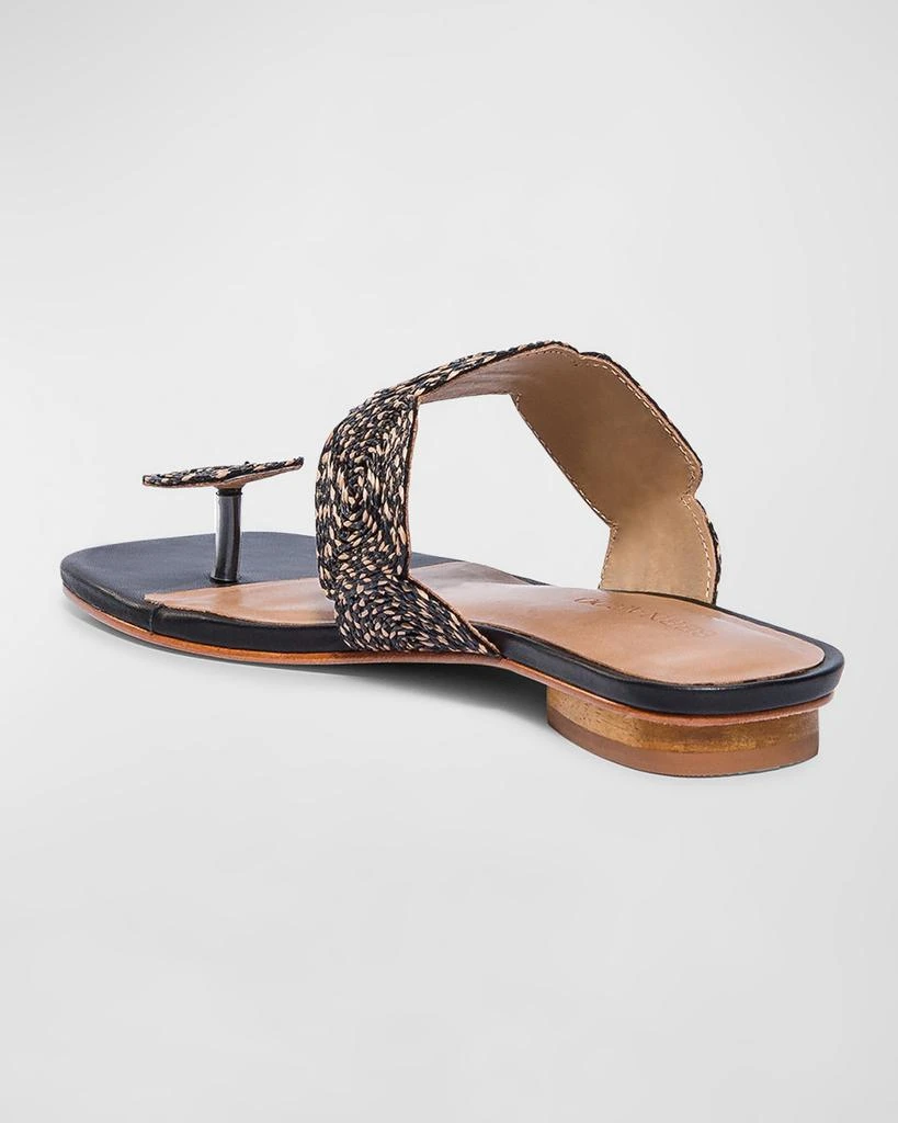Bernardo Raffia Thong Flat Slide Sandals 4
