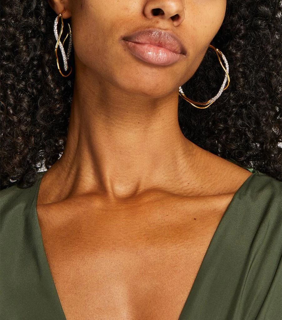 Alexis Bittar Gold-Plated Pavé Crystal Intertwined Hoop Earrings 5