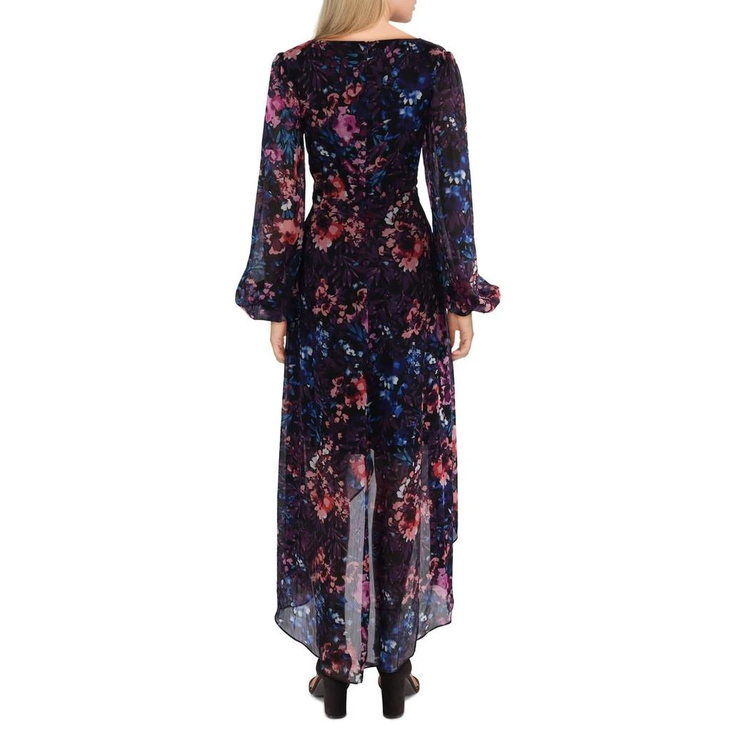 green emerald velvet dress GUESS Floral-Print Long-Sleeve Faux-Wrap Dress – DGFOutlet