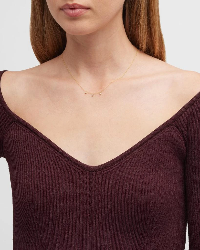 Jennifer Meyer Mini 3-Bezel Dangle Necklace 5