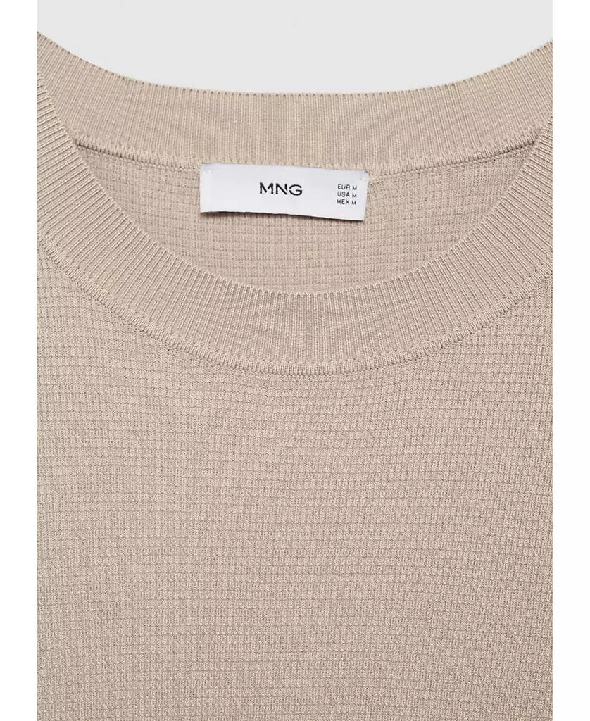 Mango Men's Structured Knitted T-Shirt 6