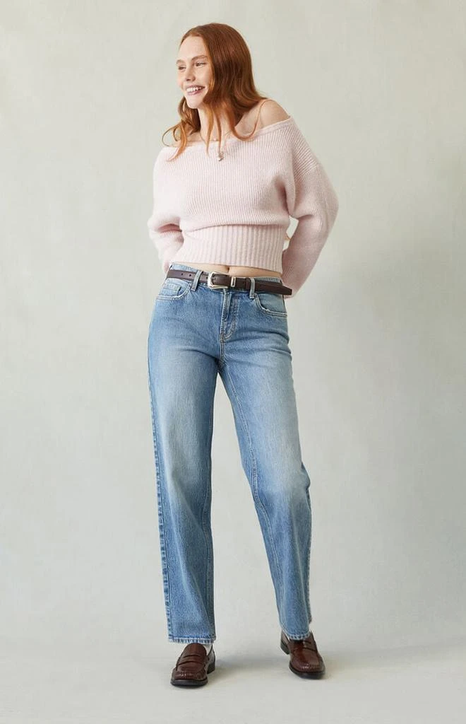 PacSun Jordyn Low Rise Straight Leg Jeans Stretch Medium Indigo 1