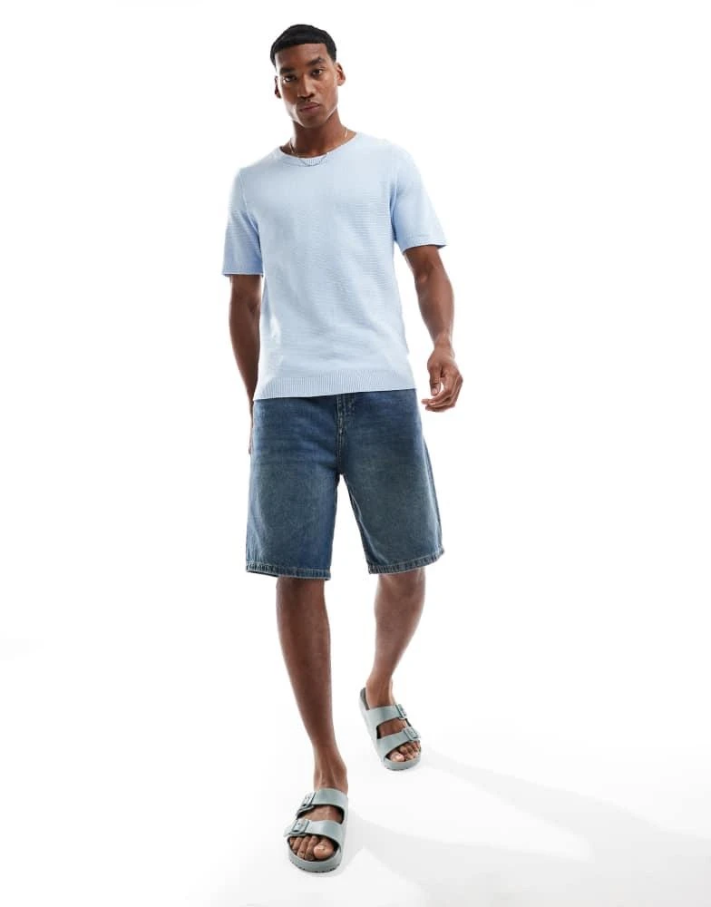 Brave Soul Brave Soul Short sleeve knitted t-shirt in light blue 4