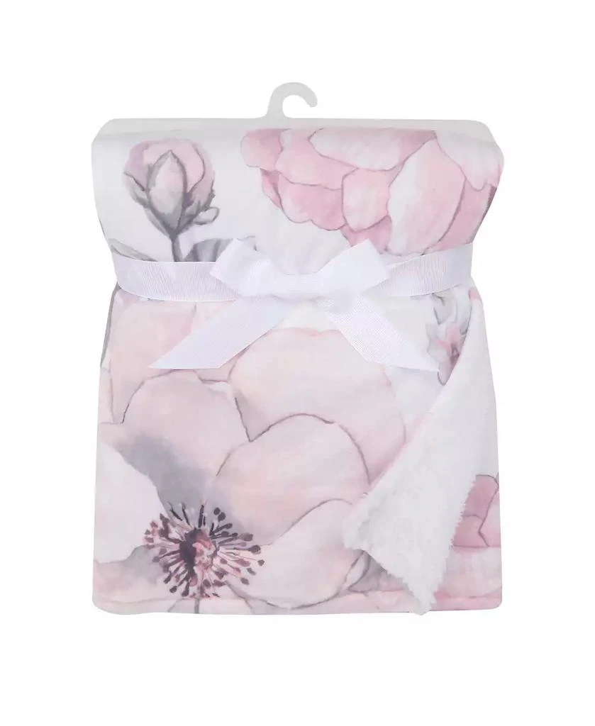 Lambs 
Ivy Botanical Baby Watercolor Floral Pink Fleece Baby Blanket 5