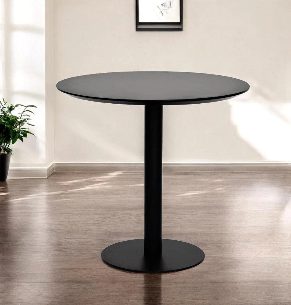 Hivvago 32" Black Rounded Steel Bar Table
