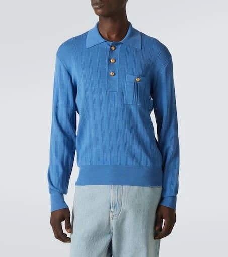 Valentino Ribbed-knit cotton polo sweater 3